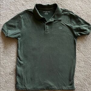 Calvin Klein Jeans Dark Olive Green Polo with CK Embroidered Chest